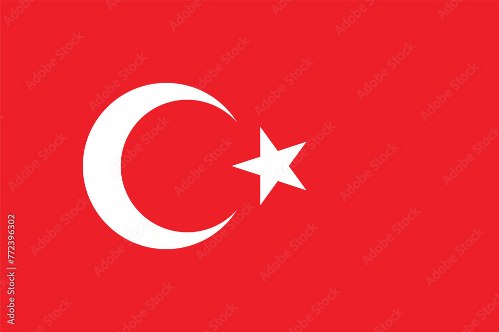 Turkish flag. Turkish red flag with Muslim crescent and star. State symbol of the Turkish Republic. Turkish flag. Turkish red flag with Muslim crescent and star. State symbol of the Turkish Republic.