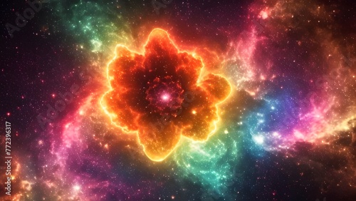 宇宙に咲く花のような抽象的な背景