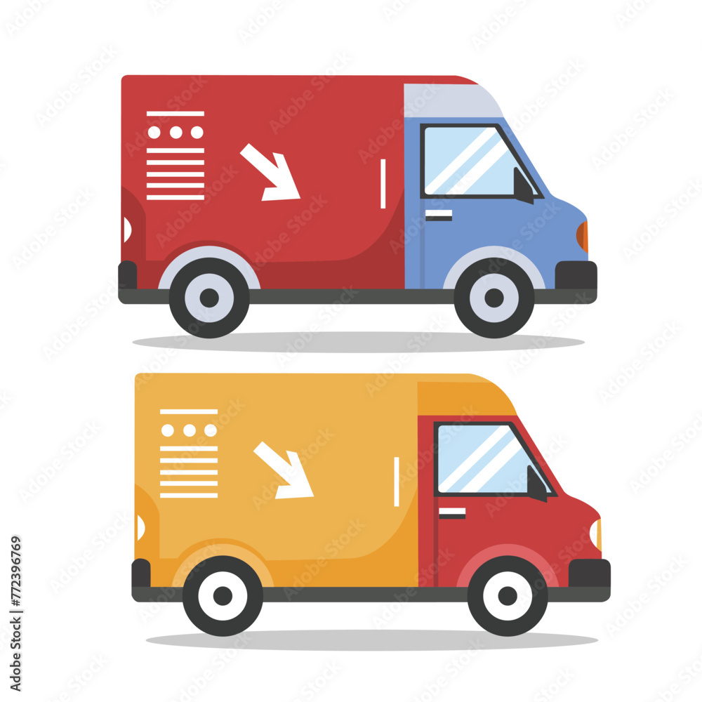 illustration vector A Delivery van shipping
