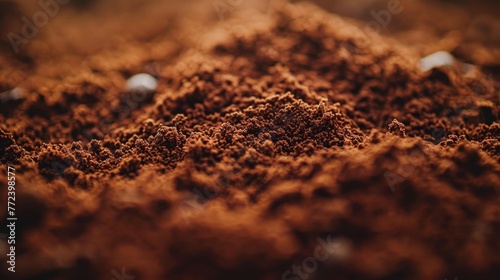 A close up of a pile of brown dirt. The dirt is full of small rocks and pebbles