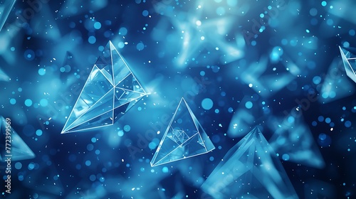 background for a data innovation organization or background with blue triangles © Emma