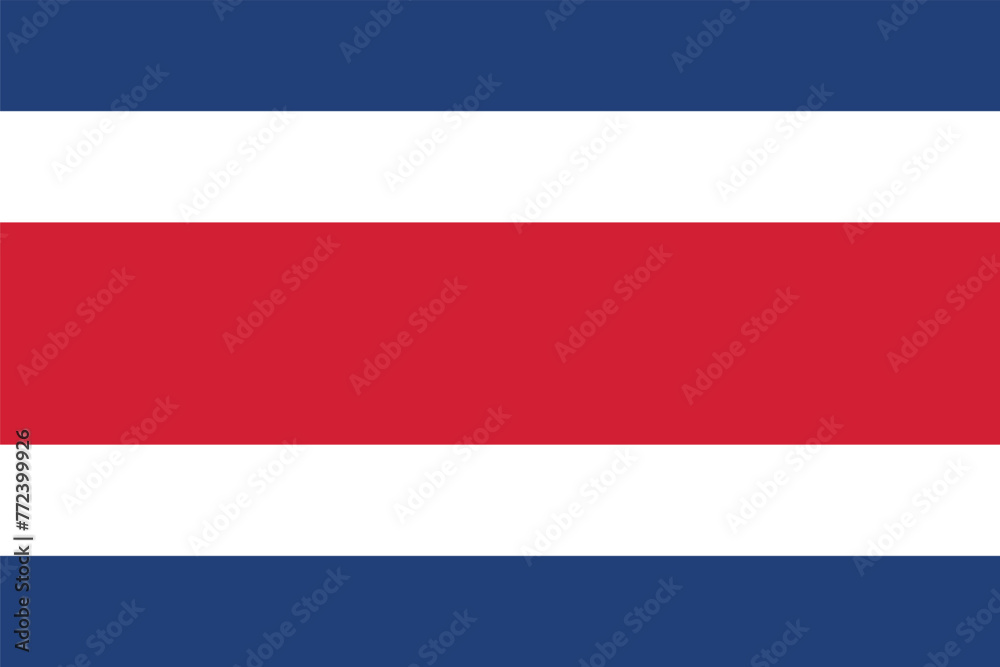 Flag of Costa Rica. Five horizontal stripes in three colors: red, white, blue. State symbol of the Republic of Costa Rica. Flag of Costa Rica. Five horizontal stripes in three colors: red, white, blue. State symbol of the Republic of Costa Rica.