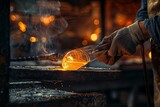 Craftsmanship ignites in the workshops fervor as hands shape molten glass with expertise