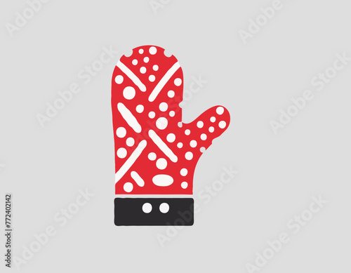 Oven Mitt Icon on Transparent Background
