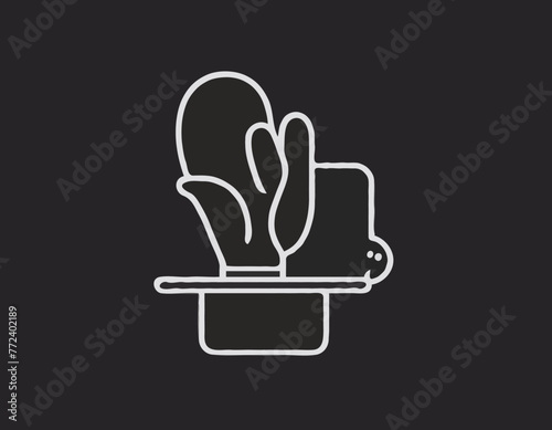 Oven Mitt Icon on Transparent Background
