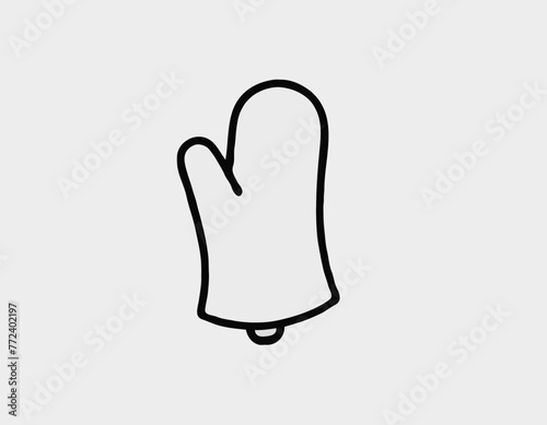Oven Mitt Icon on Transparent Background
