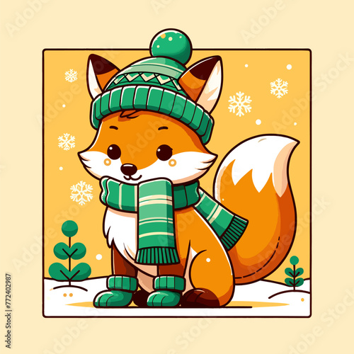 Foxy Companion for a Winter Stroll