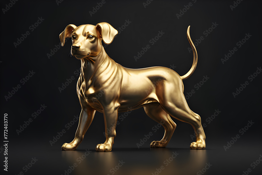 Golden Dog Statue | 12 Zodiac animals in China & Vietnam Golden Dog Statue | 12 Zodiac animals in China & Vietnam