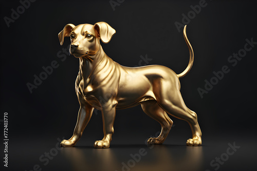 Golden Dog Statue | 12 Zodiac animals in China & Vietnam 