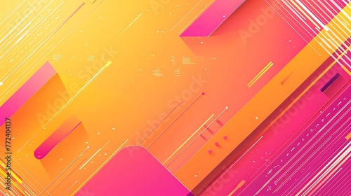 Conceptual current background inclination variety orange and pink angle with bolt design photo