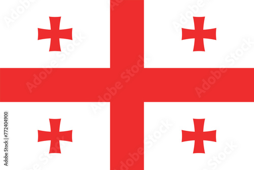 Flag of Georgia. White Georgian flag with red crosses. State symbol of Georgia.
