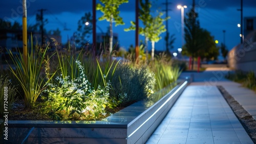 Reimagining public spaces with bioluminescent plantings and other natural light sources, reducing reliance on artificial lights no dust