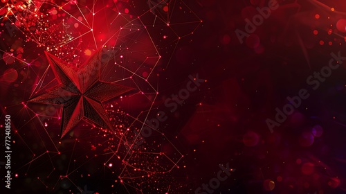 independence day abstract background with elements of flag in red colors photo