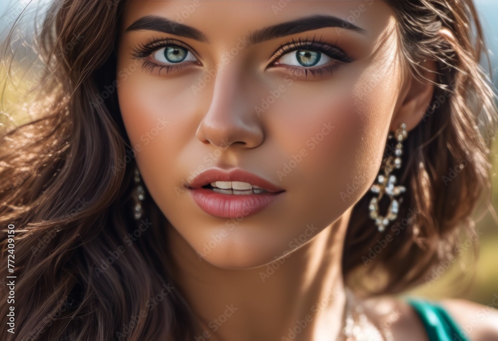 A Portrait Of Breathtakingly Gorgeous, Exotic, Beautiful Woman.
