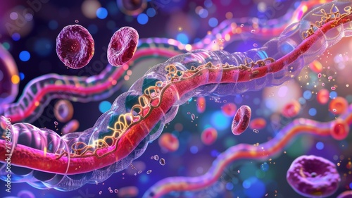 Illustration of the endoplasmic reticulum and Golgi apparatus, central to protein synthesis no splash photo