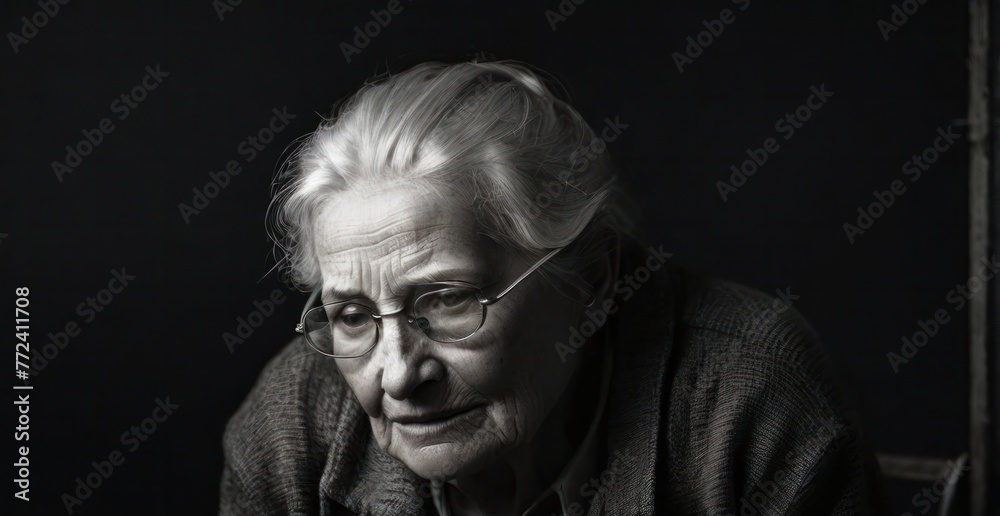 Close up photography of old people with a sad look on their face. Tired older male suffering from headache or migraine, feeling unwell, suffering from insomnia, lack of sleep. Alzheimer