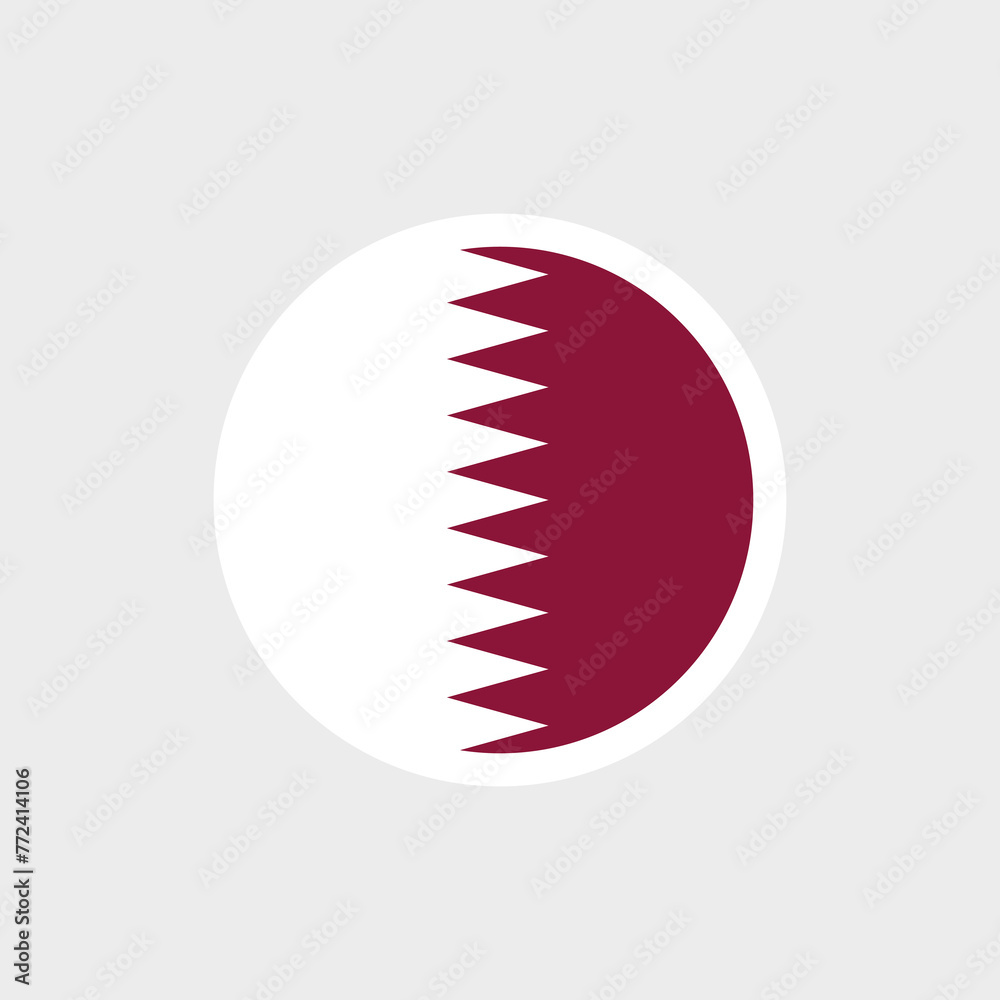 Flag of Qatar. A burgundy Qatari flag with a wide scalloped white stripe. State symbol of Qatar. Flag of Qatar. A burgundy Qatari flag with a wide scalloped white stripe. State symbol of Qatar.