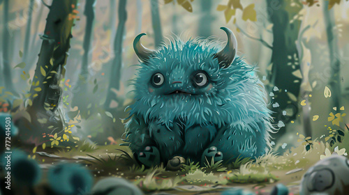Adorable Furry Creature in Magical Forest