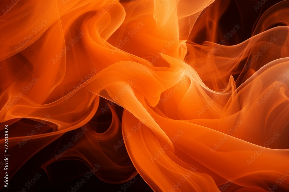 Obraz premium Haunting Smoke orange texture horror. Steam magic. Generate Ai