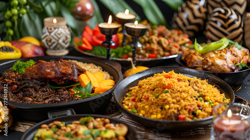 Kwanzaa Festive Table: A Delectable Array of Traditional African-American and Afro-Caribbean Cuisine