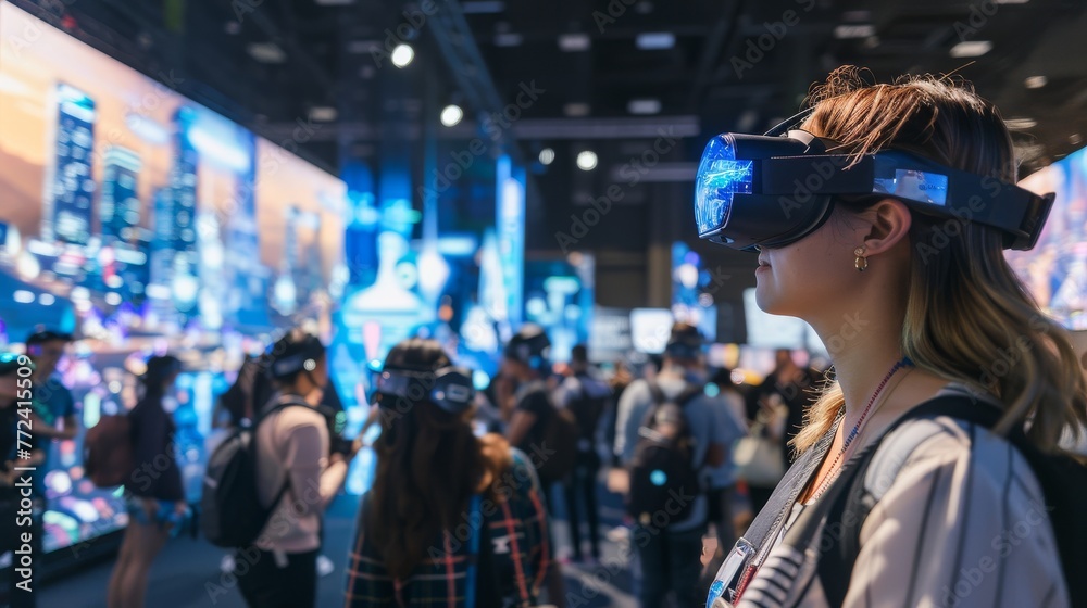 People Experiencing Virtual Reality Arcade People Experiencing Virtual Reality Arcade