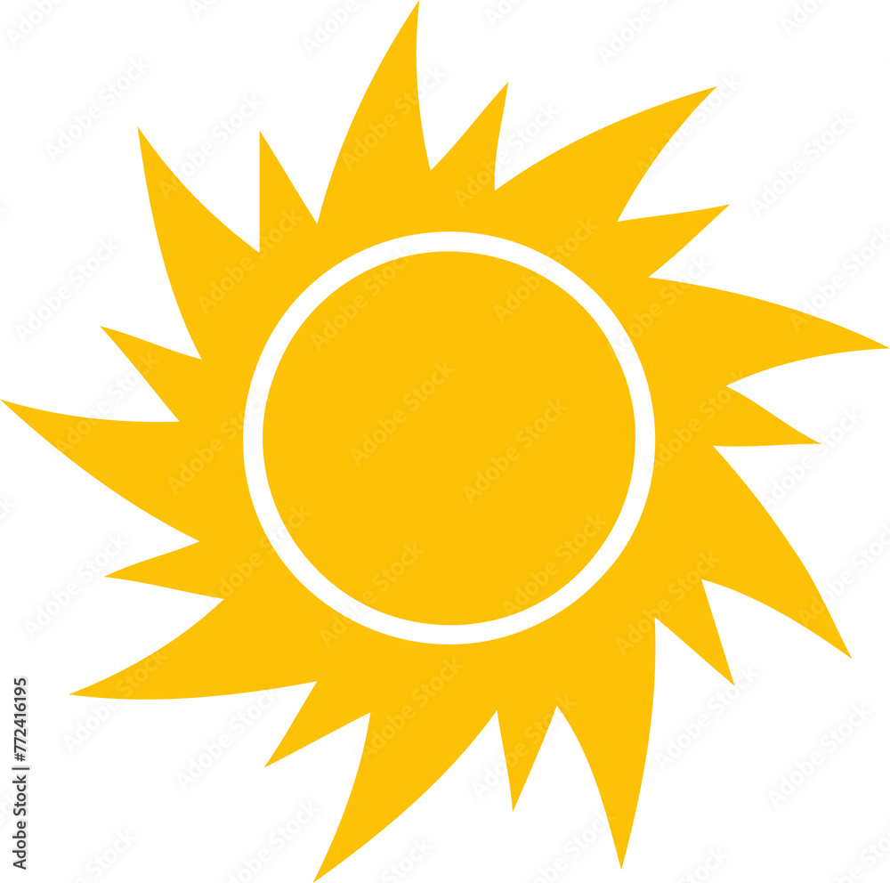 Sun icon. Yellow sun star icon. Summer, sunlight, nature, sky. illustration isolated on white. Sun icon. Yellow sun star icon. Summer, sunlight, nature, sky. illustration isolated on white.
