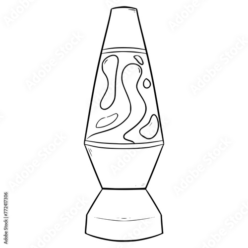 lava lamp illustration hand drawn outline vector