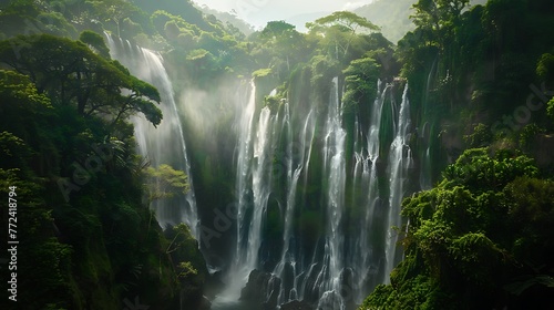 Lombok Waterfall in mountain