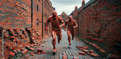Escape the prison of the mind. Bricks in the wall