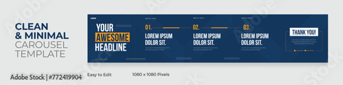 Microblog carousel template for social media post, Clean modern and gradient design, eps vector illustration
