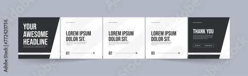 Social media carousel template, clean and modern design, Cyberspace for creative content, EPS vector illustration