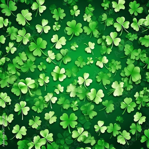 Background from clover petals. Illustration by Generative AI.