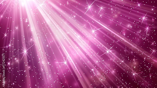 sparkle pink background with beams of lights and stars