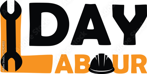 Labor day lettering background banner template, Vector, Happy labor day