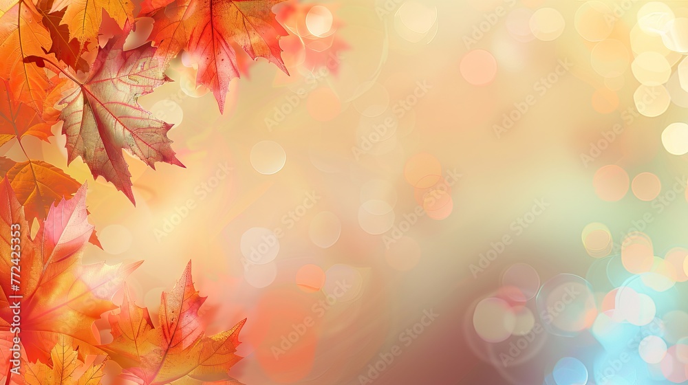 Autumnal bokeh effect with copy space