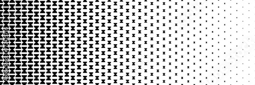 Fototapeta Naklejka Na Ścianę i Meble -  horizontal halftone of black  two semicircles design for pattern and bakcground.