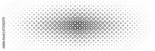 horizontal halftone of black and white spread square and semicircle design for pattern and bakcground. © eNJoy Istyle