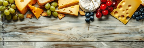 many different types of cheese on a textured background photo