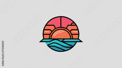 Horizon Hues: Sunset Logo Icon Vision