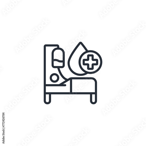 blood transfusion icon. vector.Editable stroke.linear style sign for use web design,logo.Symbol illustration.