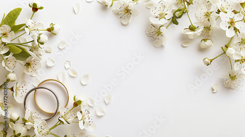 Wedding Background on white with copy space