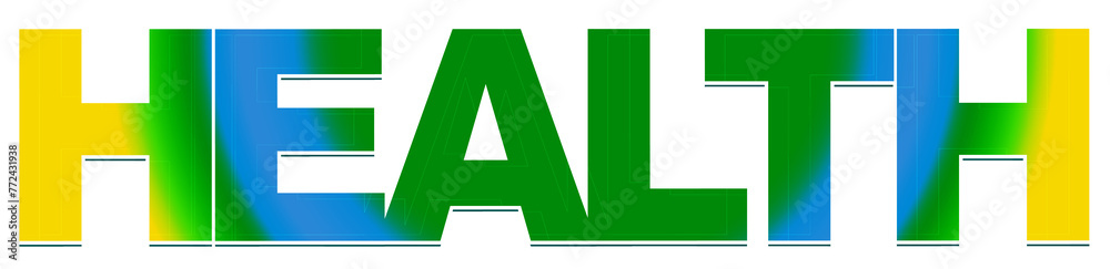 Health logo, concept text, creative design, isolated on white background, illustration