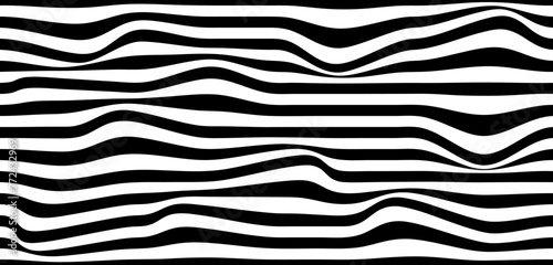 black white wave lines seamless pattern