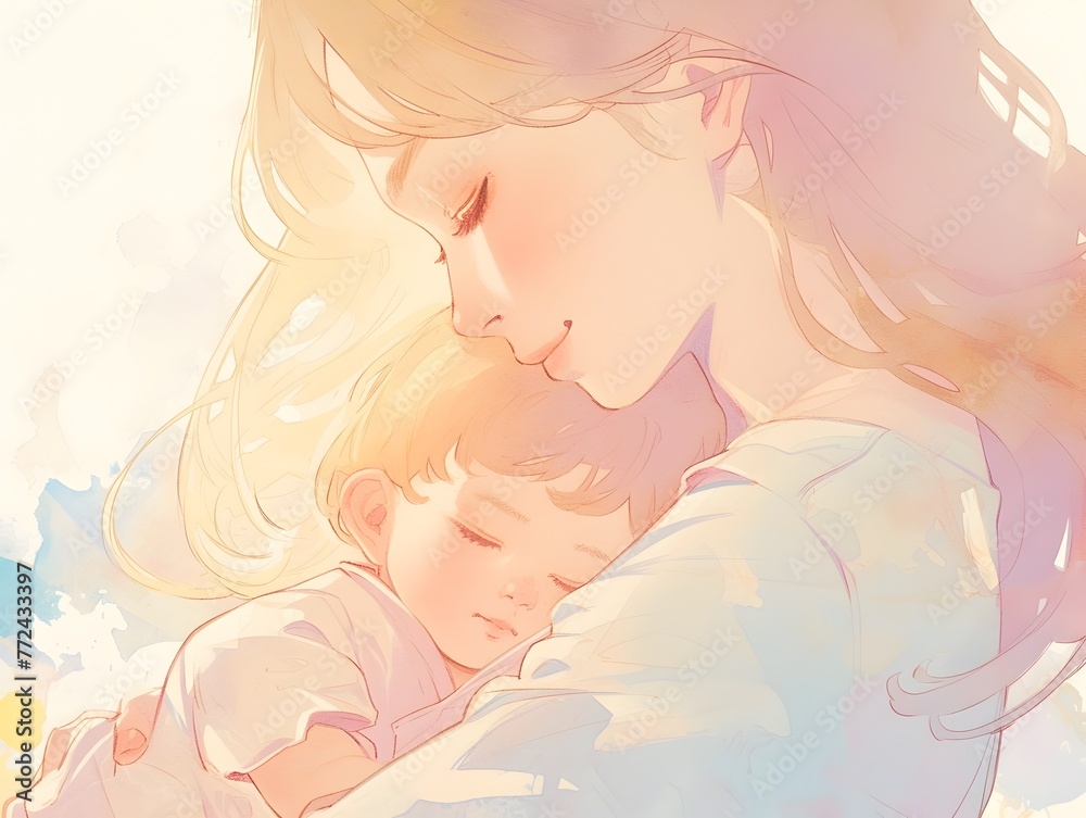 Loving Mother Embracing Her Precious Child in a Tender Moment of Warmth and Affection Loving Mother Embracing Her Precious Child in a Tender Moment of Warmth and Affection