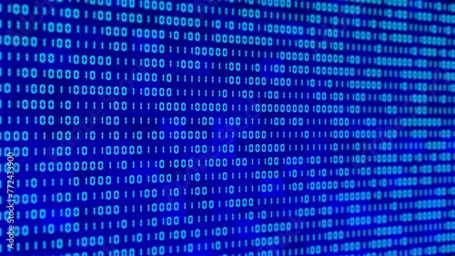 Abstract Blue Numeric Binary Computer Code Digital Data Network Connection Technology Scrolling Loop Matrix 4k Background Animation, Blockchain, AI, Cloud Computing, Internet, Quantum Computing