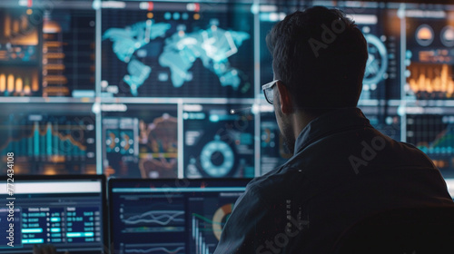 An AI-enhanced cybersecurity dashboard detecting and mitigating potential threats in real-time, safeguarding sensitive business data. -