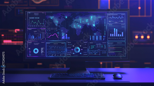 An AI-enhanced cybersecurity dashboard detecting and mitigating potential threats in real-time  safeguarding sensitive business data. -