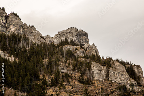 Górskie szczyty na tle pochmurnego nieba © Arkadiusz