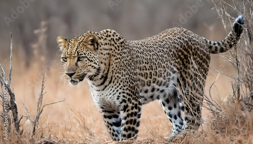 A Leopard With Its Fur Blending Seamlessly Into It