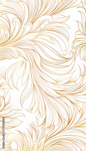  Thin line art style pattern for wedding invitation, wall art and card template Generate AI